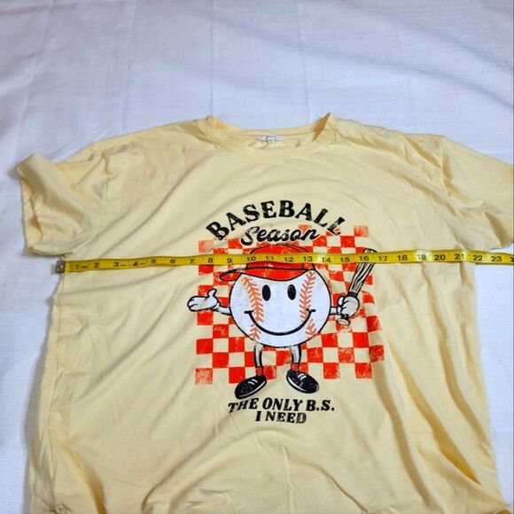 Maurices Yellow Baseball The Only BS I Need Tee Size Large - Picture 3 of 8